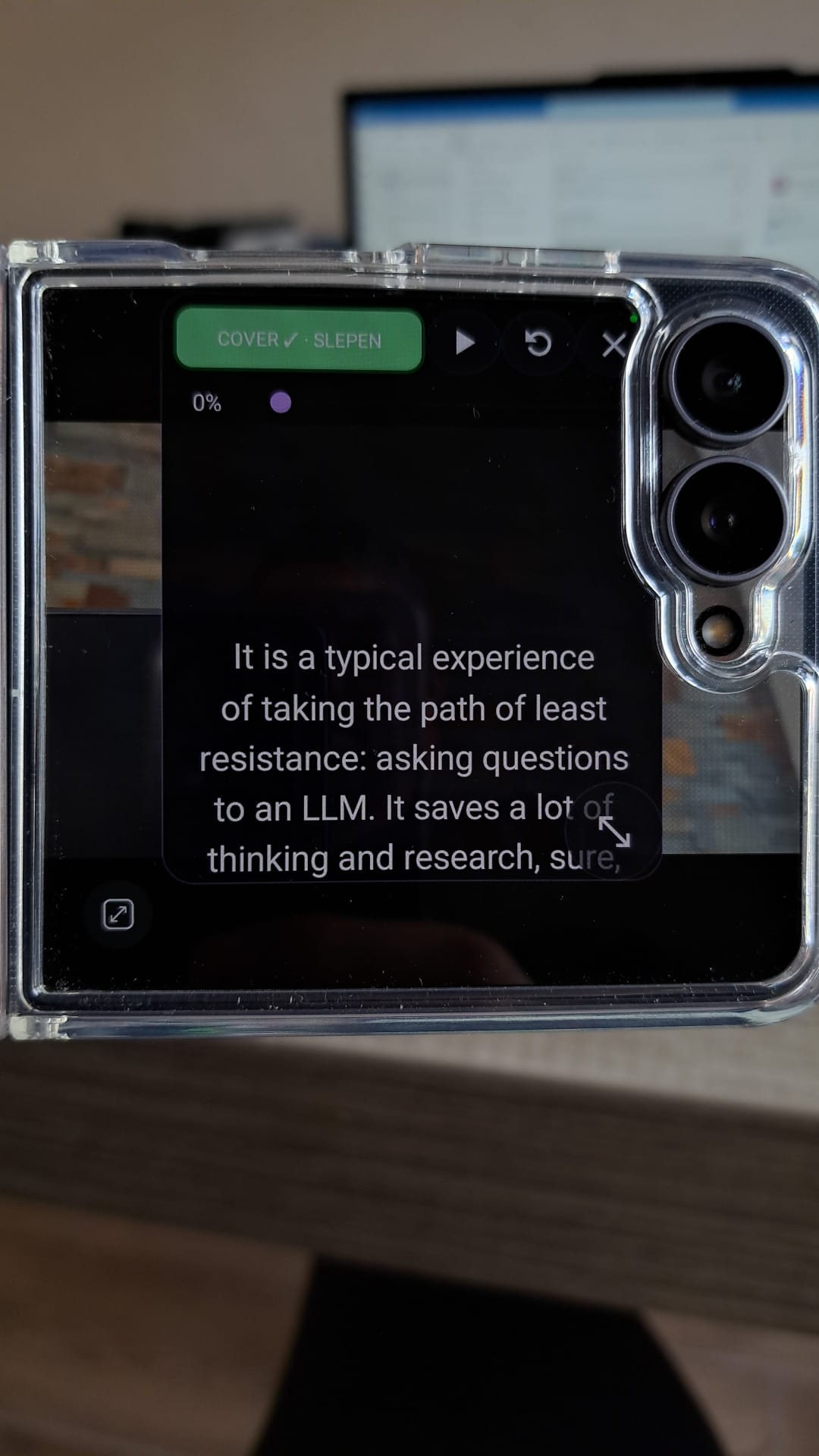 Flip Teleprompter als autocue-overlay op een Android-telefoon